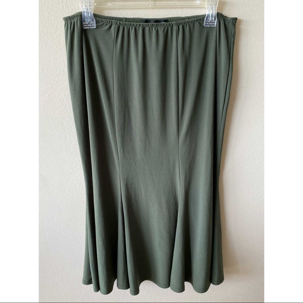 Anthony Sage Green Kick Flare Midi Skirt